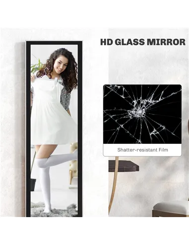 HOMCOM Glitter Frame Full-Length Mirror - Black