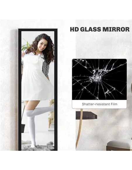 HOMCOM Glitter Frame Full-Length Mirror - Black