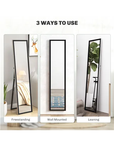 HOMCOM Glitter Frame Full-Length Mirror - Black