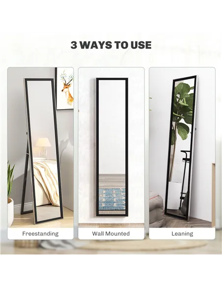 HOMCOM Glitter Frame Full-Length Mirror - Black