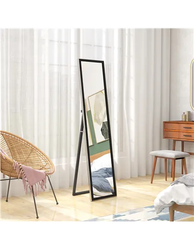 HOMCOM Glitter Frame Full-Length Mirror - Black