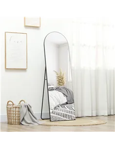 HOMCOM 150cm Arched Full Length Mirror - Black 2