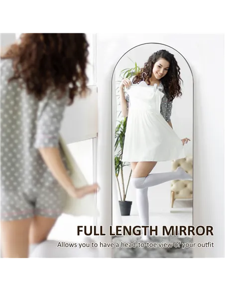 HOMCOM 150cm Arched Full Length Mirror - Black