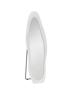 HOMCOM Wavy Velvet-Feel Full Length Mirror - White