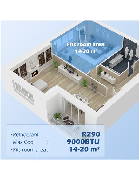 HOMCOM 9000 BTU Portable Air Conditioner, Smart Home WiFi Compatible, 4 in 1 Air Conditioning Unit, Dehumidifier, Fan with Remot