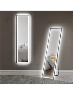 HOMCOM 150 x 40cm Full Length Mirror, with Adjustable Lights - Black