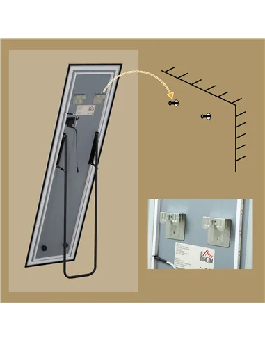 HOMCOM 150 x 40cm Full Length Mirror, with Adjustable Lights - Black
