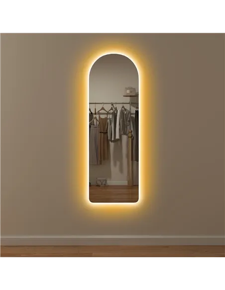HOMCOM 120 x 40cm Arch Mirror, with LED Lights