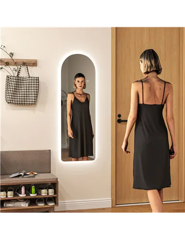 HOMCOM 120 x 40cm Arch Mirror, with LED Lights