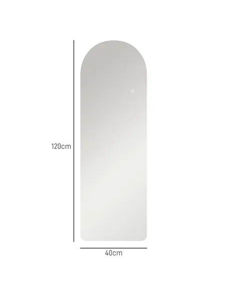 HOMCOM 120 x 40cm Arch Mirror, with LED Lights