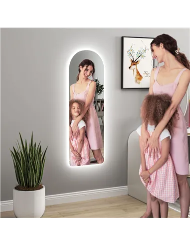 HOMCOM 120 x 40cm Arch Mirror, with LED Lights