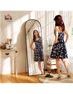 HOMCOM 165cm Aluminium Frame Standing Mirror - Black 2