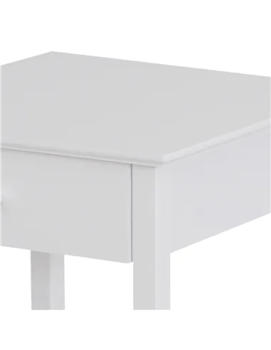 HOMCOM White Bedside Table, Wooden Side Table, Nightstand, Bedside Cabinet with Drawer and Storage Shelf for Bedroom and Living 