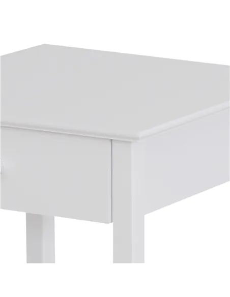 HOMCOM White Bedside Table, Wooden Side Table, Nightstand, Bedside Cabinet with Drawer and Storage Shelf for Bedroom and Living 