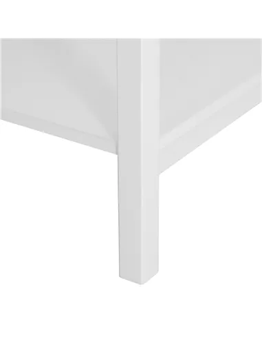 HOMCOM White Bedside Table, Wooden Side Table, Nightstand, Bedside Cabinet with Drawer and Storage Shelf for Bedroom and Living 