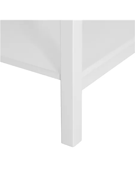 HOMCOM White Bedside Table, Wooden Side Table, Nightstand, Bedside Cabinet with Drawer and Storage Shelf for Bedroom and Living 