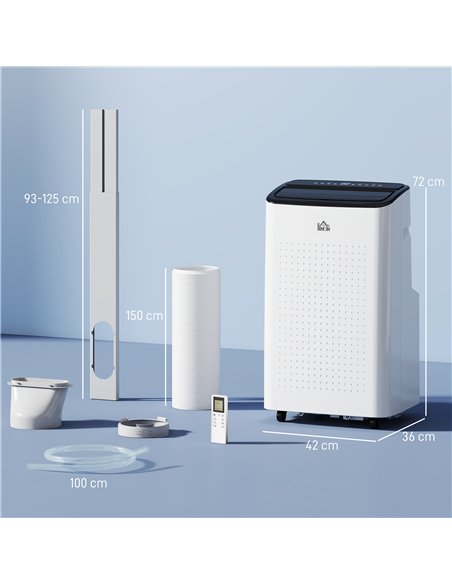 HOMCOM 12000 BTU App-Controlled Mobile Air Conditioner - White