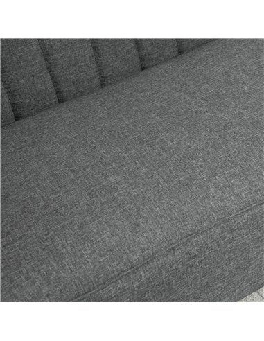 HOMCOM Modern Double Seat Sofa Loveseat Couch 2 Seater Compact Sofa Padded Linen Wood Leg Grey