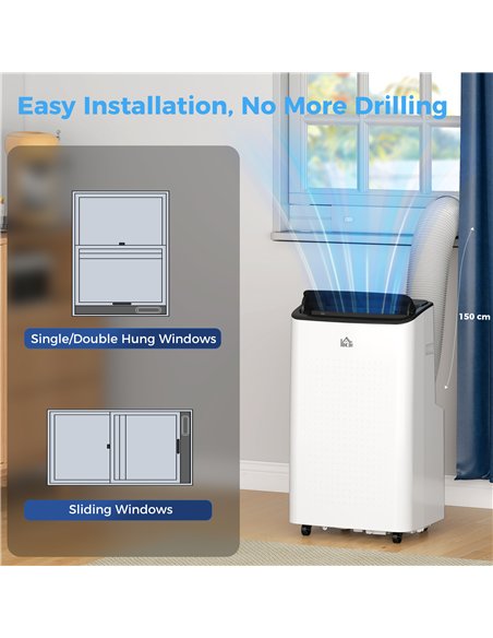 HOMCOM 12000 BTU App-Controlled Mobile Air Conditioner - White