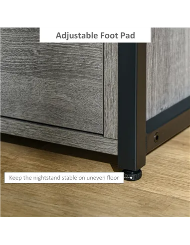 HOMCOM Industrial Side Table with Drawer, Sofa Table, Bedside Cabinet with Storage Shelf, Slim Nightstand for Living Room, Bedro