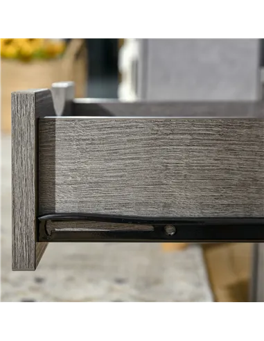 HOMCOM Industrial Side Table with Drawer, Sofa Table, Bedside Cabinet with Storage Shelf, Slim Nightstand for Living Room, Bedro