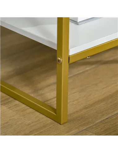 HOMCOM Modern Bedside Table - White