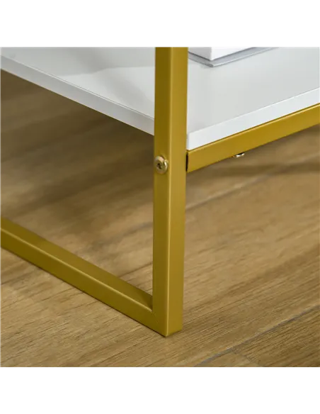 HOMCOM Modern Bedside Table - White