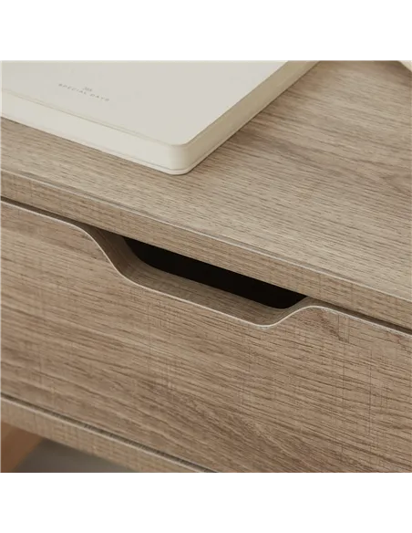 HOMCOM Floating Nightstand Set of 2 Wall Mounted Bedside Table with Storage Drawer for Bedroom, Natural