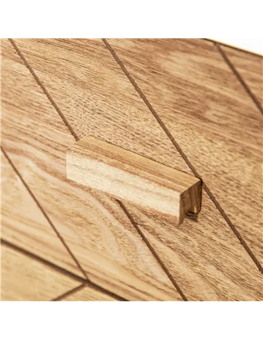 HOMCOM 2 Drawers Bedside Table with Pine Legs, Bedroom Wooden Storage Cabinet, Set of 2, Natural