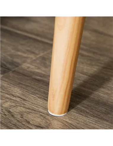 HOMCOM 2 Drawers Bedside Table with Pine Legs, Bedroom Wooden Storage Cabinet, Set of 2, Natural