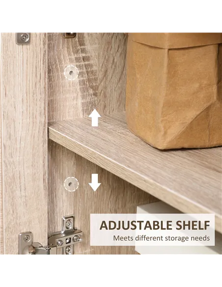 HOMCOM Bedside Table, Bedside Cabinet with Storage Cupboard, Side End Table with Rattan Element for Living Room, Bedroom, Set of