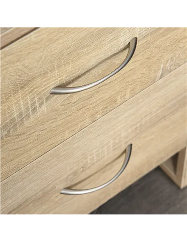 HOMCOM Bedside Table with 2 Drawers, Nightstand with Handles and Elevated Base, Side Table for Bedroom, Living Room, Set of 2, B