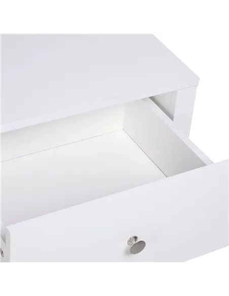 HOMCOM Bedside Table, Nightstand with Drawer and Open Shelf, End Table for Living room, Bedroom, Set of 2, White