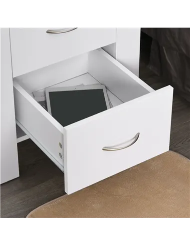 HOMCOM Bedside Table with 2 Drawers, Nightstand with Handles and Elevated Base, Side Table for Bedroom, Living Room, Set of 2, W