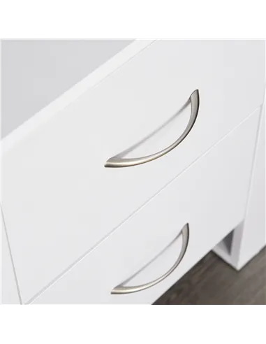 HOMCOM Bedside Table with 2 Drawers, Nightstand with Handles and Elevated Base, Side Table for Bedroom, Living Room, Set of 2, W