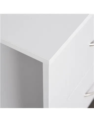 HOMCOM Bedside Table with 2 Drawers, Nightstand with Handles and Elevated Base, Side Table for Bedroom, Living Room, Set of 2, W