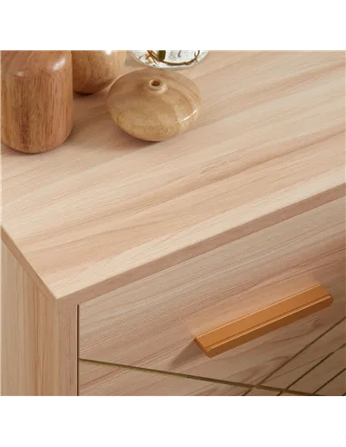 HOMCOM 2-Piece Scandinavian Bedside Tables with Drawers, Bedside Cabinets with Wood Legs, Natural