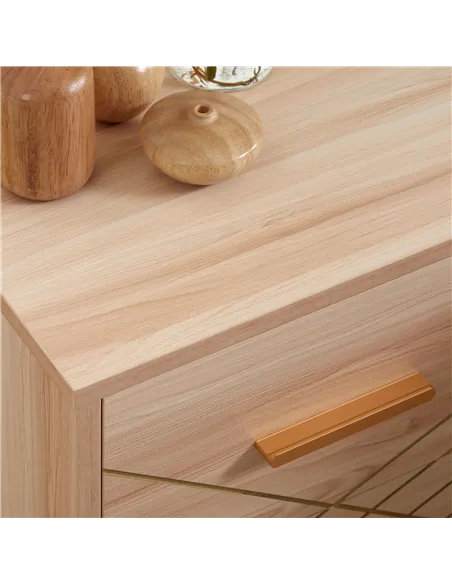 HOMCOM 2-Piece Scandinavian Bedside Tables with Drawers, Bedside Cabinets with Wood Legs, Natural