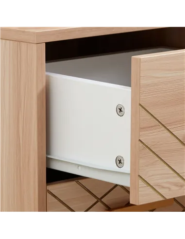 HOMCOM 2-Piece Scandinavian Bedside Tables with Drawers, Bedside Cabinets with Wood Legs, Natural