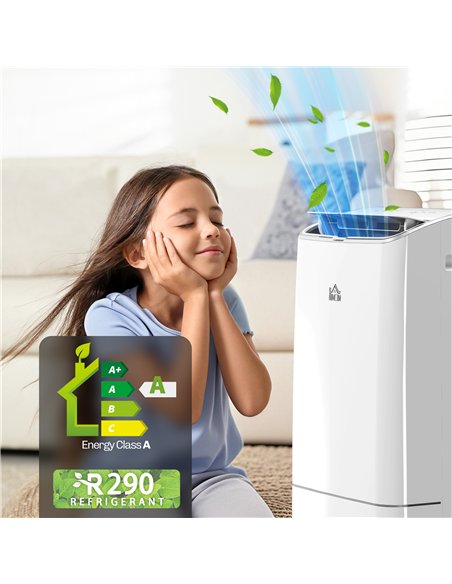 HOMCOM 14000 BTU Mobile Air Conditioner, Smart Home WiFi Compatible, with Heater, Cooler, Dehumidifier, Fan, 24H Timer