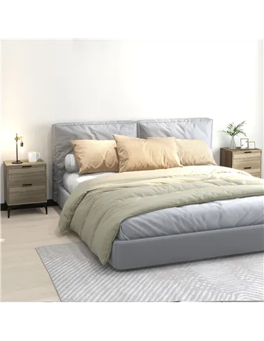 HOMCOM Set of Two Wood Effect Bedside Tables