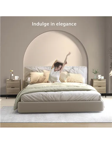 HOMCOM Set of Two Wood Effect Bedside Tables