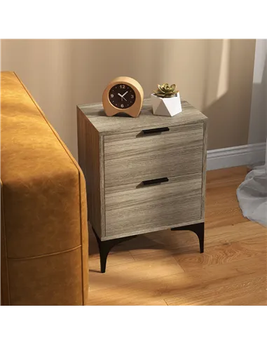 HOMCOM Set of Two Wood Effect Bedside Tables