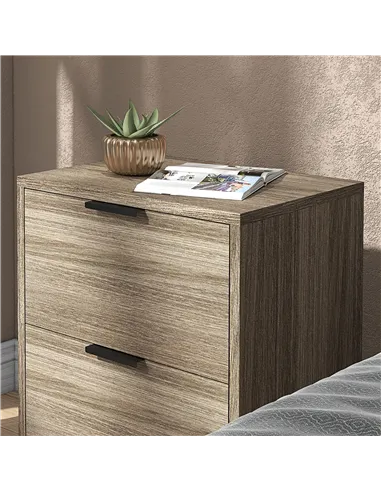 HOMCOM Set of Two Wood Effect Bedside Tables