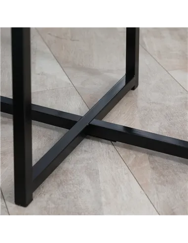 HOMCOM Set of 2 Round Side Table with Metal Legs, Modern End Table Bedside Table for Living Room, Bedroom, White