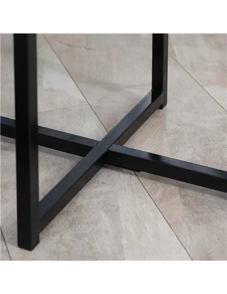 HOMCOM Set of 2 Round Side Table with Metal Legs, Modern End Table Bedside Table for Living Room, Bedroom, White