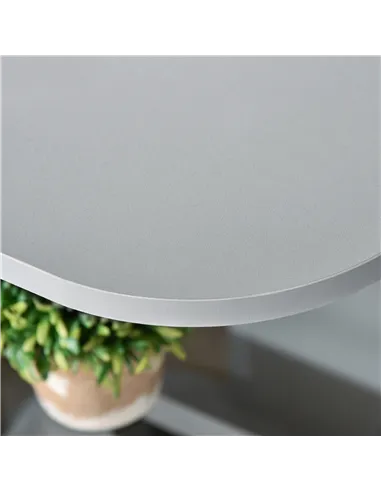 HOMCOM Modern Side Table Set of 2, Three Layer Bedside Table Nightstand with 2 Storage Shelves, for Living room, Bedroom, Grey