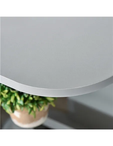 HOMCOM Modern Side Table Set of 2, Three Layer Bedside Table Nightstand with 2 Storage Shelves, for Living room, Bedroom, Grey