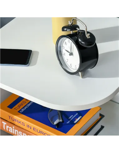 HOMCOM Modern Side Table Set of 2, Three Layer Bedside Table Nightstand with 2 Storage Shelves, for Living room, Bedroom, White