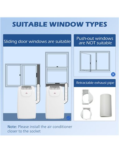 HOMCOM 12,000 BTU Multi-Mode Mobile Air Conditioner - White